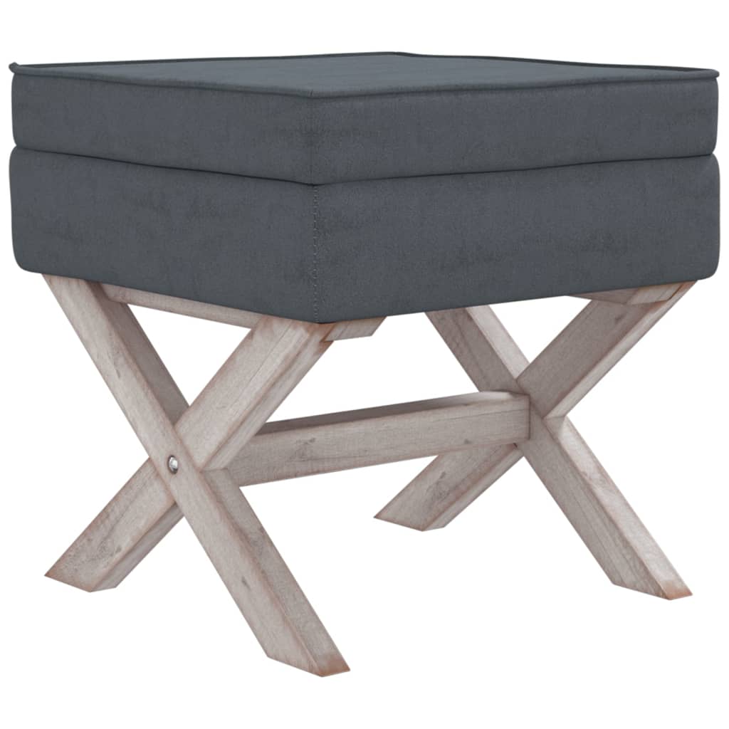 Sgabello Portaoggetti Grigio Scuro 45x45x49 cm in Velluto - homemem39