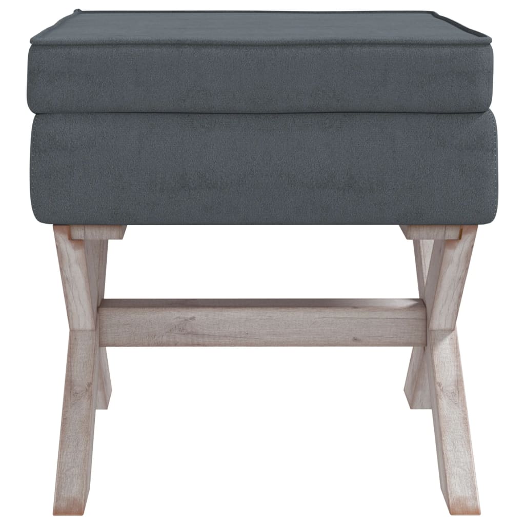 Sgabello Portaoggetti Grigio Scuro 45x45x49 cm in Velluto - homemem39