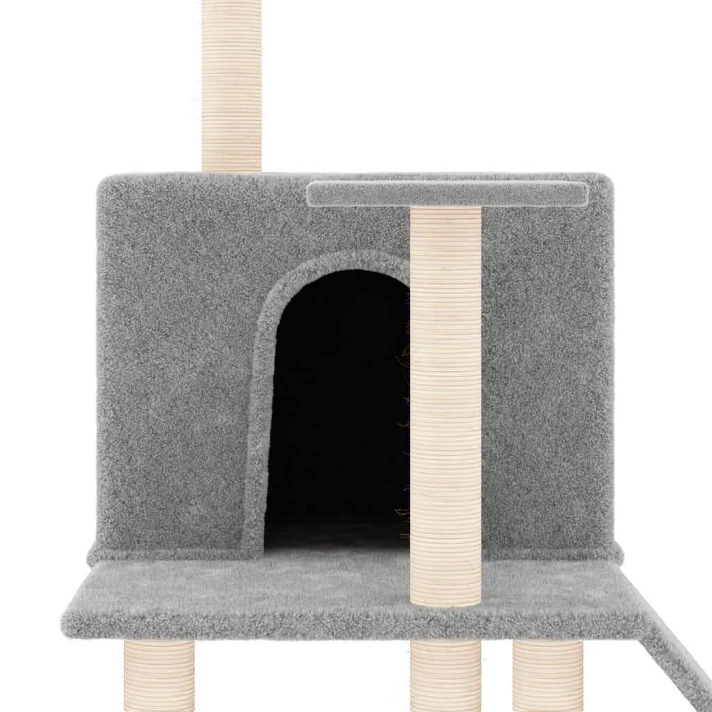 Albero per Gatti con Tiragraffi in Sisal Grigio Chiaro 109 cm - homemem39