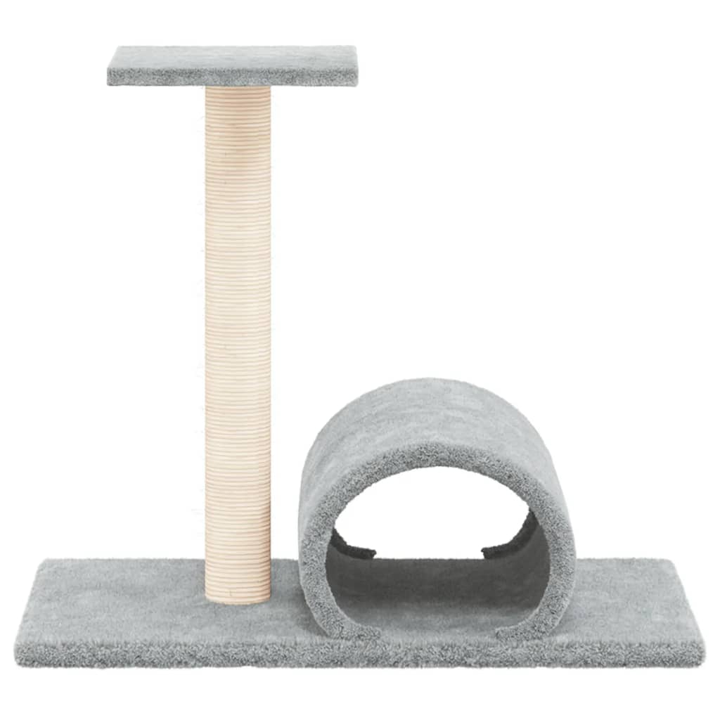 Palo Tiragraffi per Gatti con Tunnel Grigio Chiaro 60x34,5x50cm - homemem39