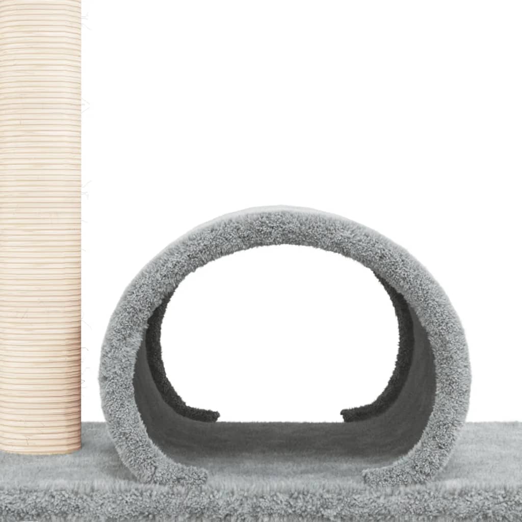 Palo Tiragraffi per Gatti con Tunnel Grigio Chiaro 60x34,5x50cm - homemem39