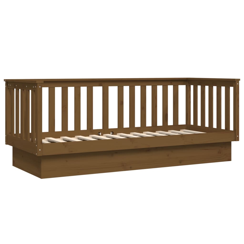 Dormeuse Marrone Ambra 75x190 cm in Legno Massello di Pino - homemem39