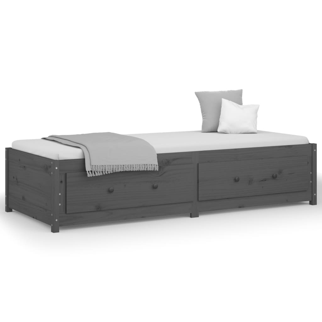 Dormeuse Grigia 90x200 cm in Legno Massello di Pino - homemem39
