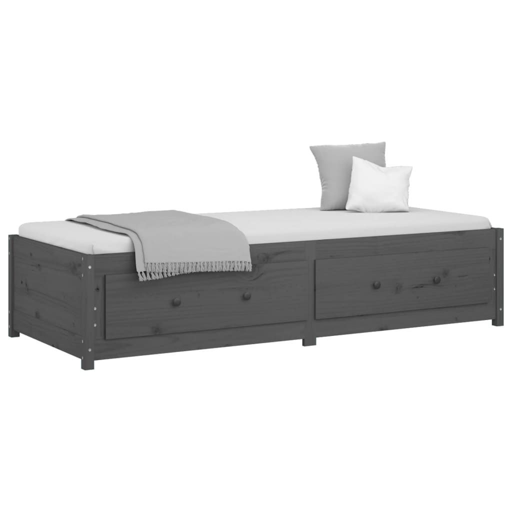 Dormeuse Grigia 90x200 cm in Legno Massello di Pino - homemem39