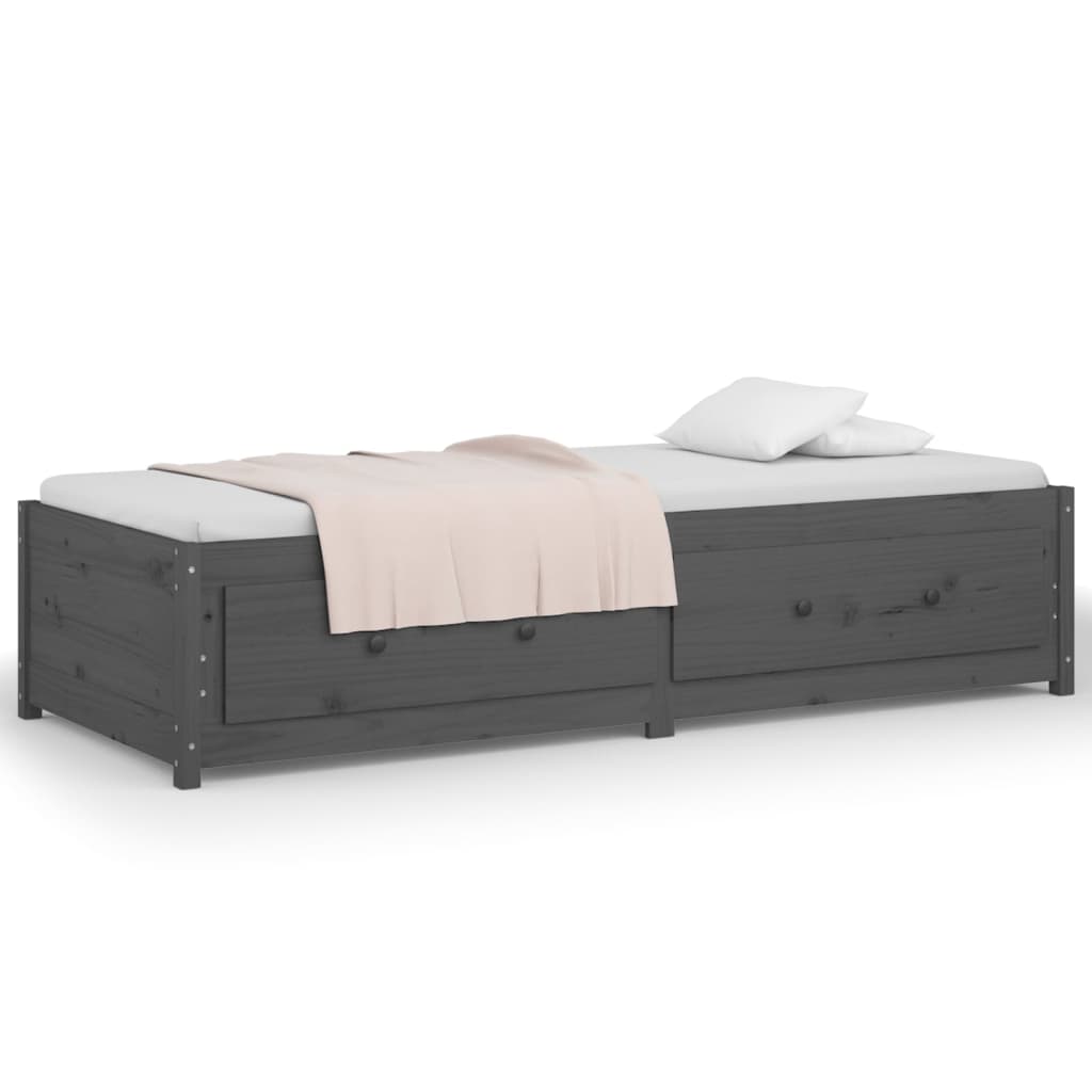 Dormeuse Grigia 90x200 cm in Legno Massello di Pino - homemem39