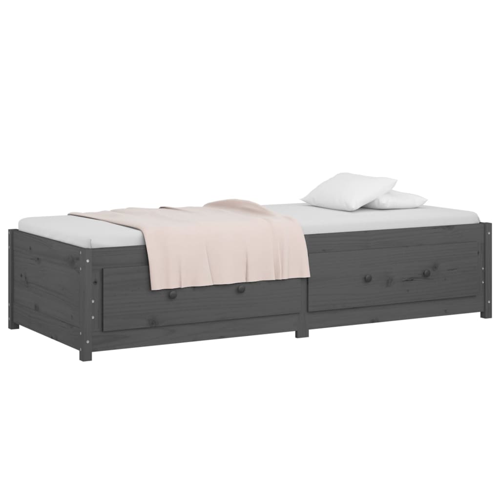 Dormeuse Grigia 90x200 cm in Legno Massello di Pino - homemem39