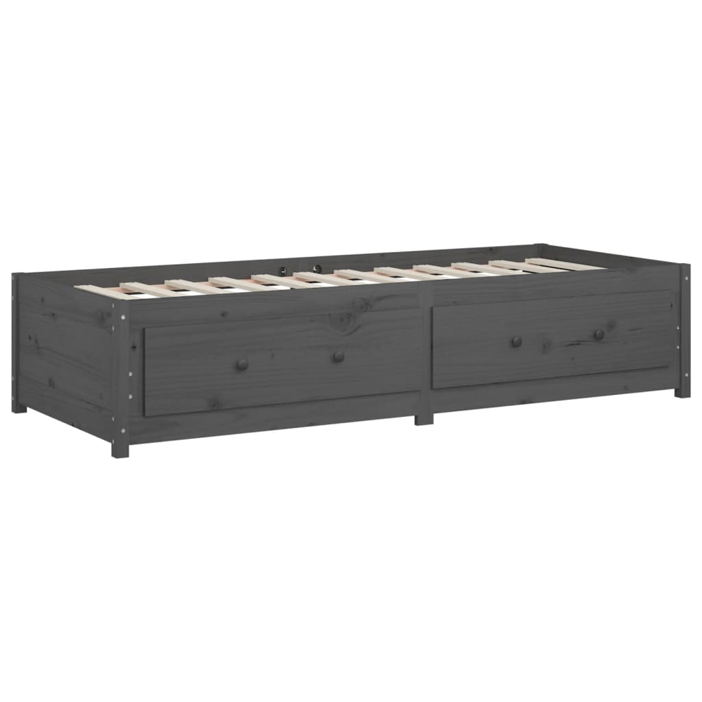 Dormeuse Grigia 90x200 cm in Legno Massello di Pino - homemem39