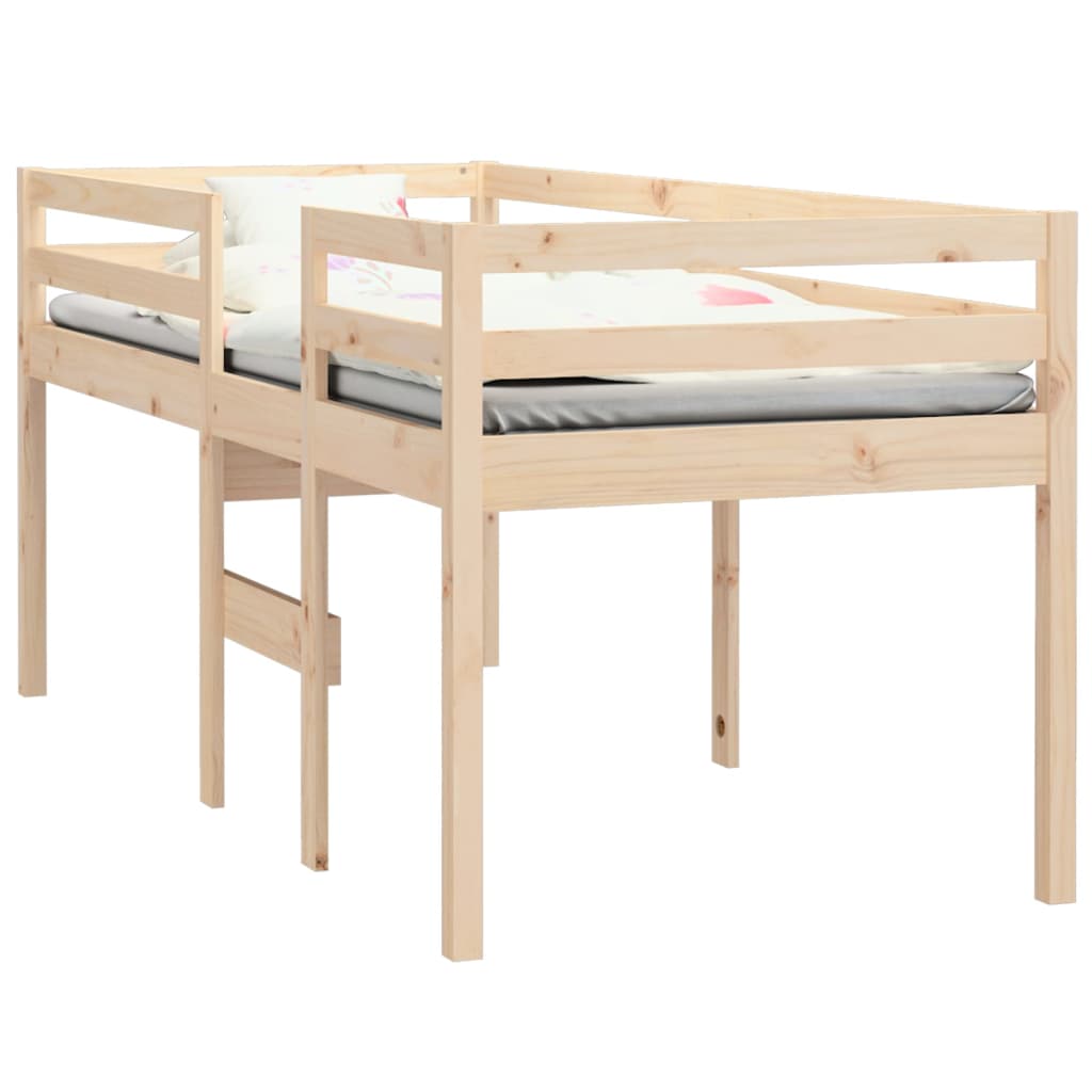 Letto a Soppalco 80x200 cm in Legno Massello di Pino - homemem39