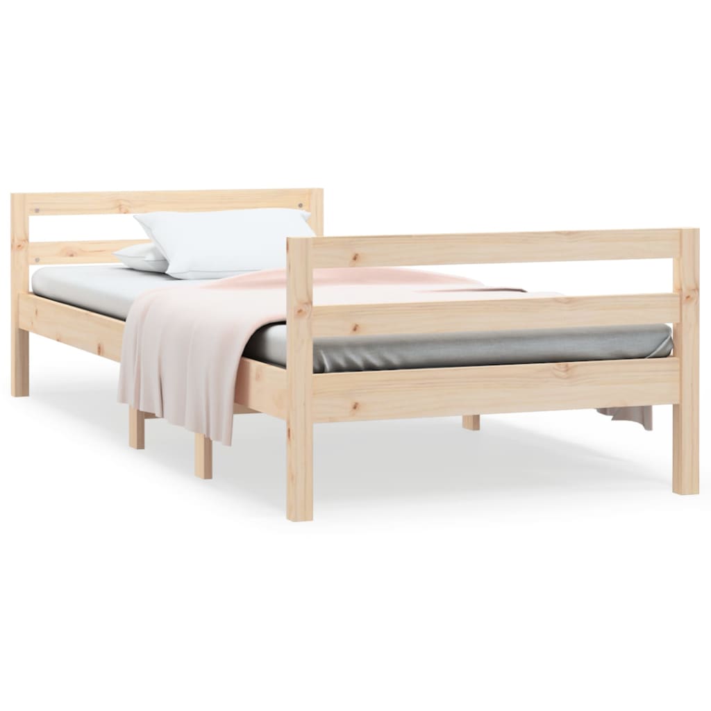 Giroletto senza Materasso 90x200 cm in Legno Massello di Pino - homemem39