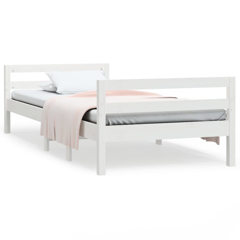 Giroletto senza Materasso Bianco 90x200 cm Legno Massello Pino - homemem39