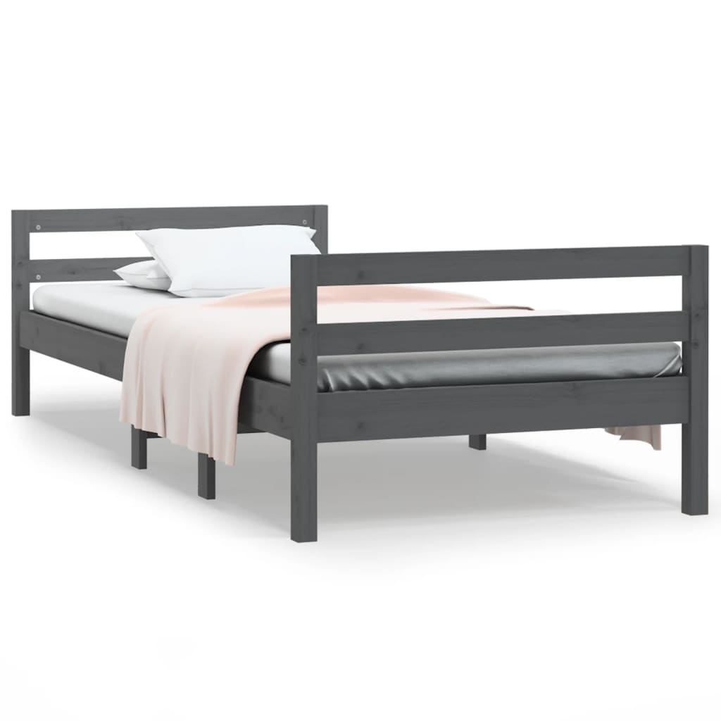 Giroletto Grigio 75x190 cm in Legno Massello di Pino - homemem39
