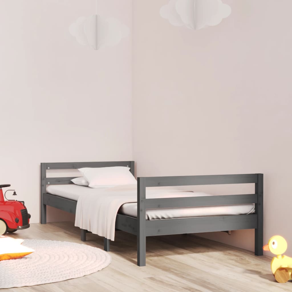 Giroletto Grigio 75x190 cm in Legno Massello di Pino - homemem39