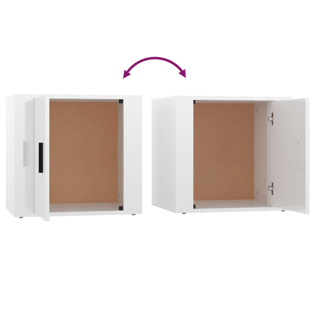 Comodino Bianco Lucido 50x39x47 cm - homemem39