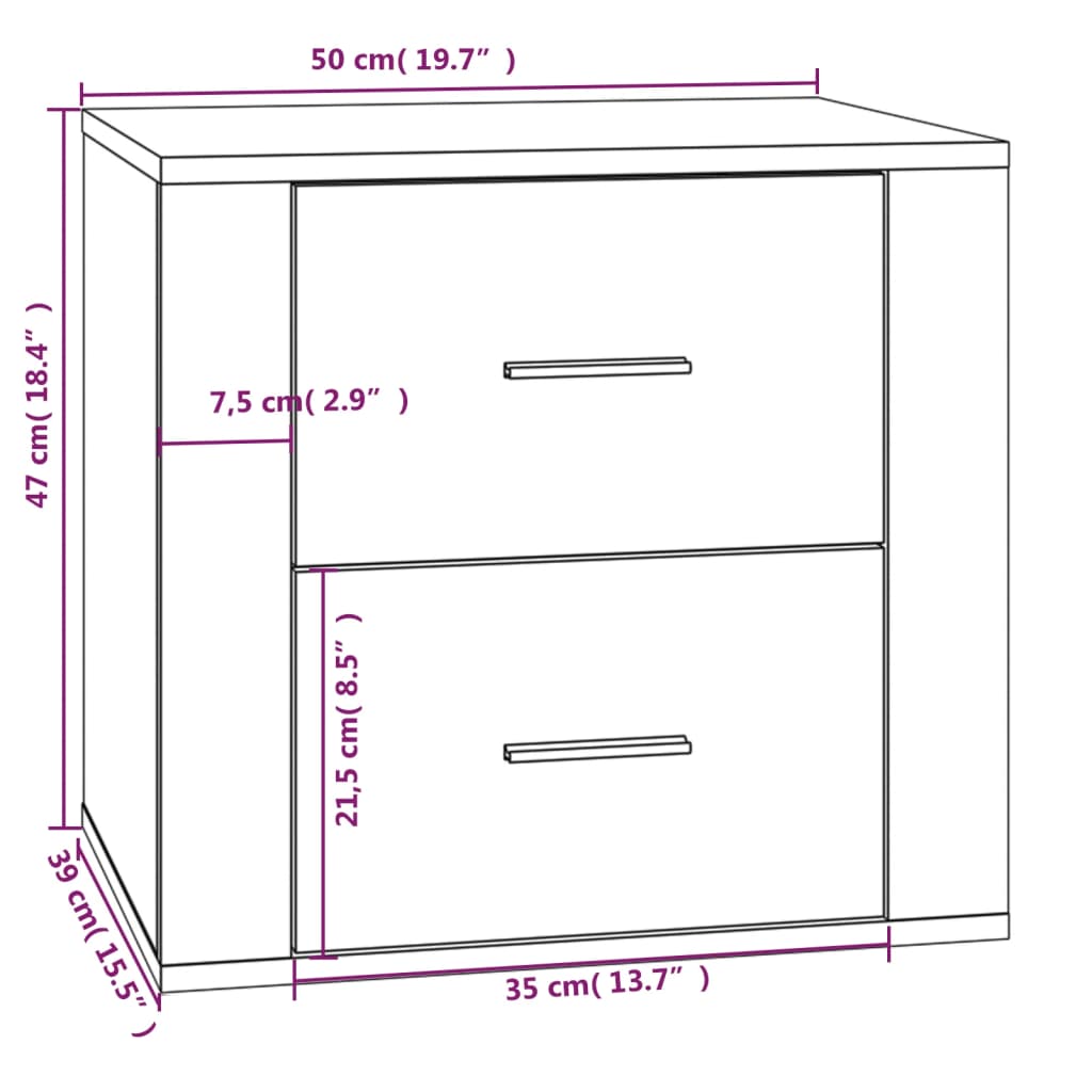 Comodino Rovere Fumo 50x39x47 cm | homemem39