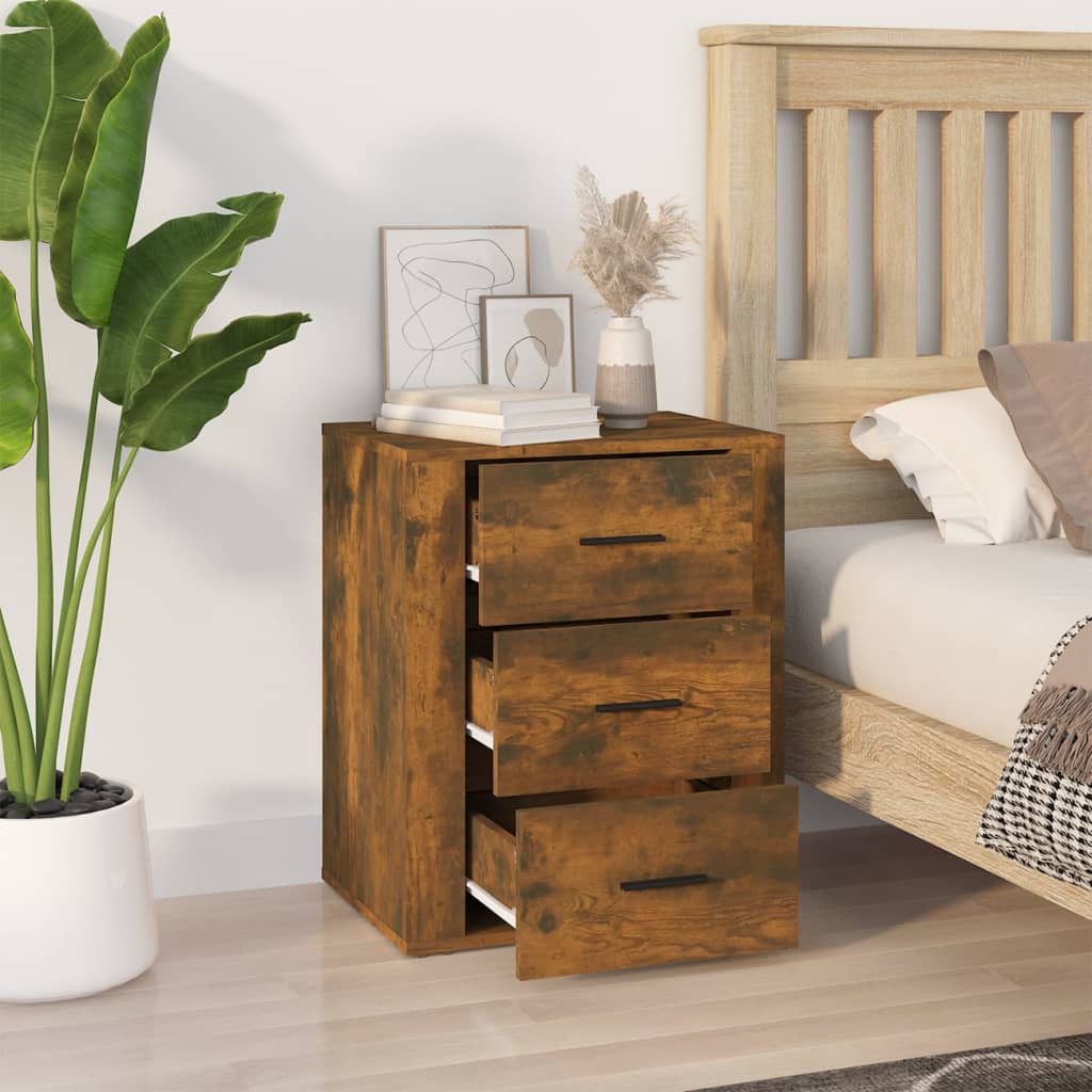 Comodino Rovere Fumo 50x36x60 cm Legno Multistrato - homemem39