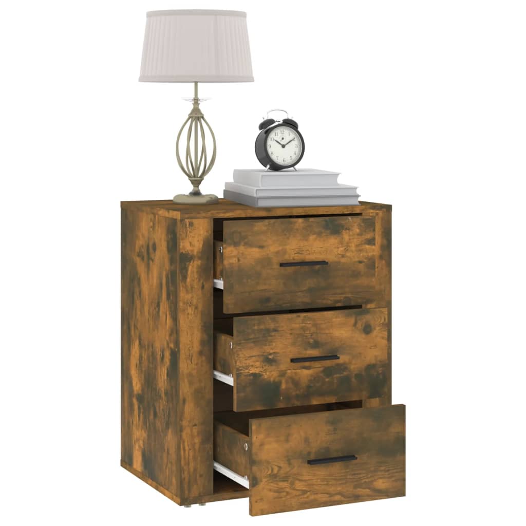 Comodino Rovere Fumo 50x36x60 cm Legno Multistrato - homemem39