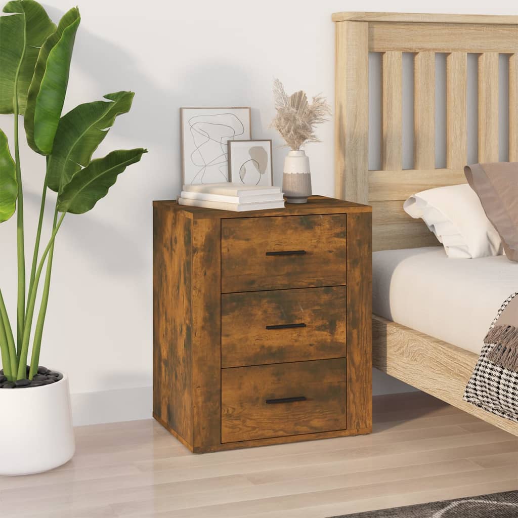 Comodino Rovere Fumo 50x36x60 cm Legno Multistrato - homemem39