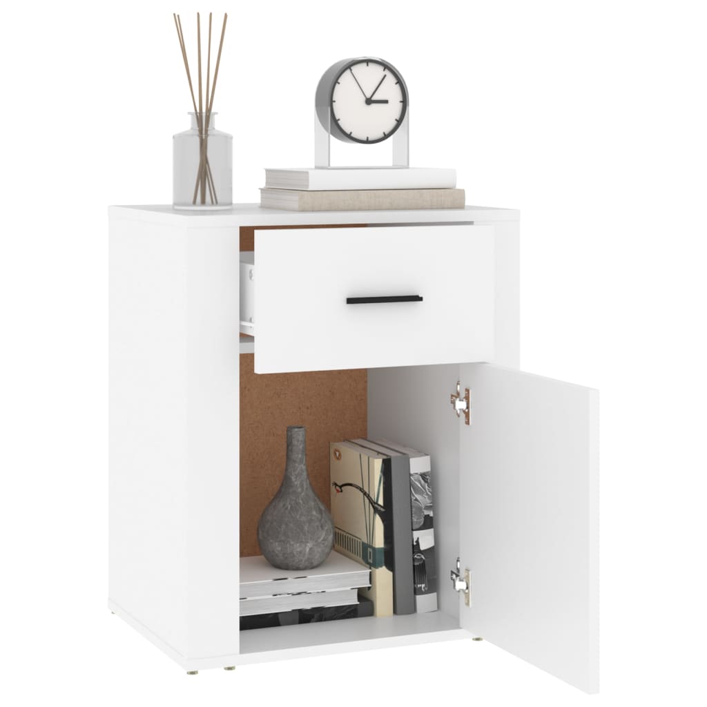 Comodino Bianco 50x36x60 cm in Legno Ingegnerizzato - homemem39
