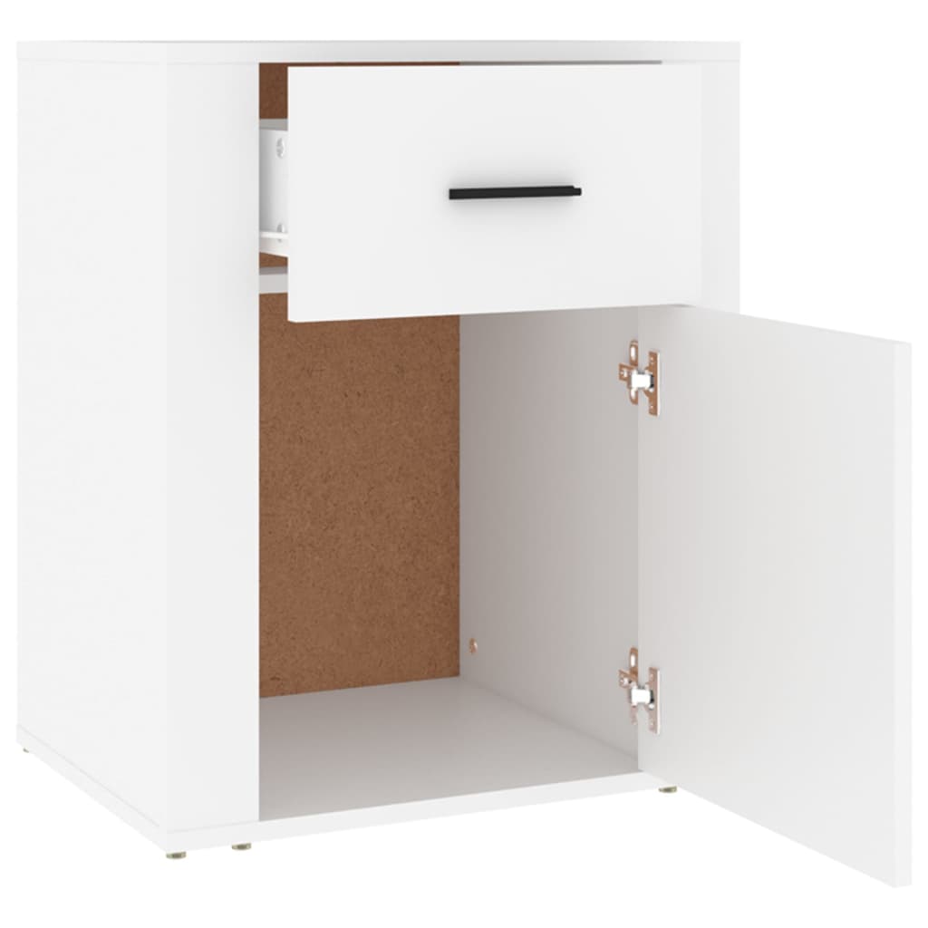 Comodino Bianco 50x36x60 cm in Legno Ingegnerizzato - homemem39