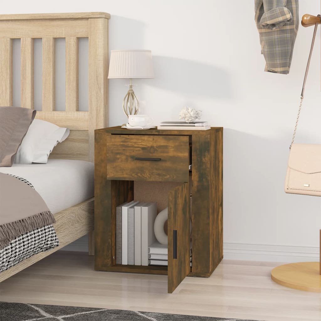 Comodino Rovere Fumo 50x36x60 cm Legno Multistrato - homemem39