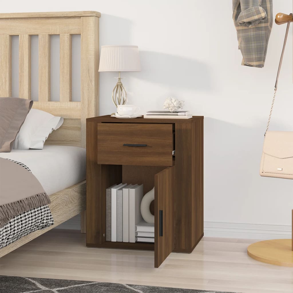 Comodino Rovere Marrone 50x36x60 cm Legno Multistrato - homemem39