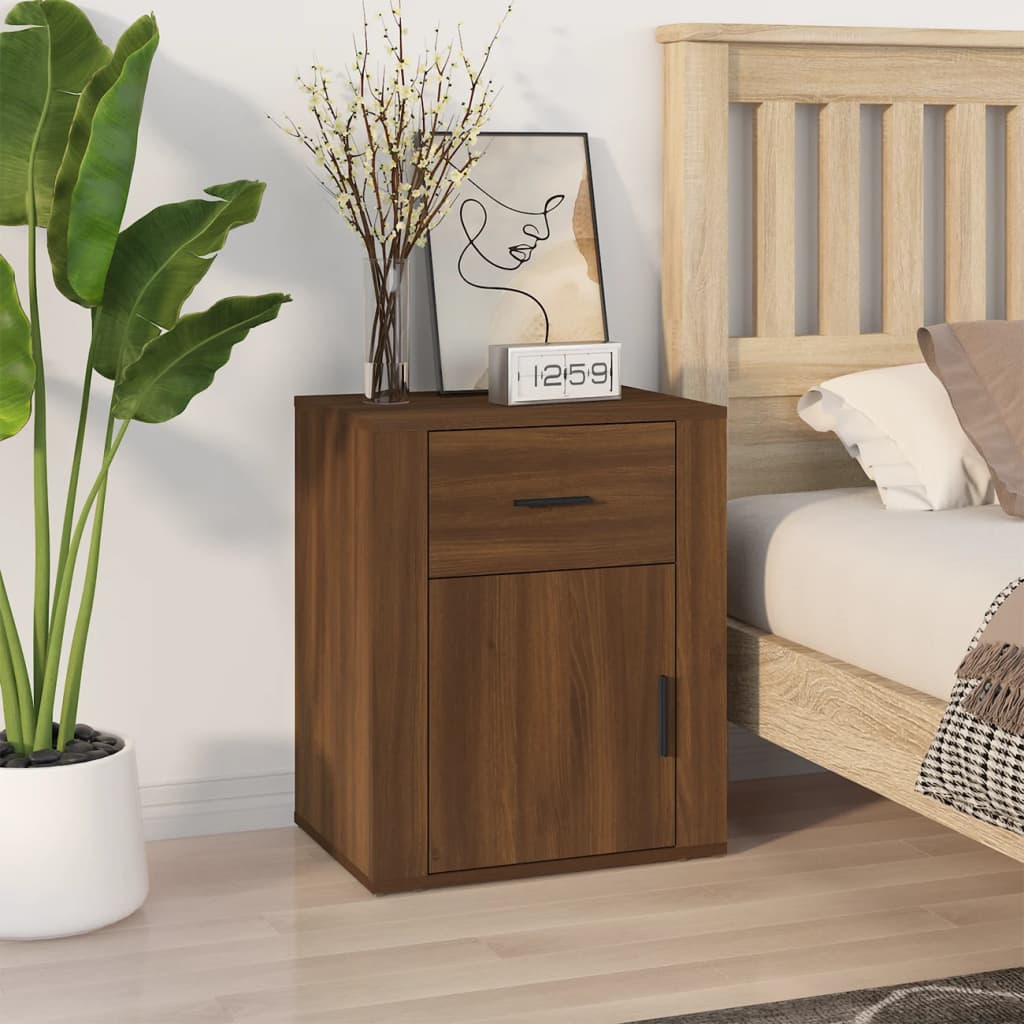 Comodino Rovere Marrone 50x36x60 cm Legno Multistrato - homemem39