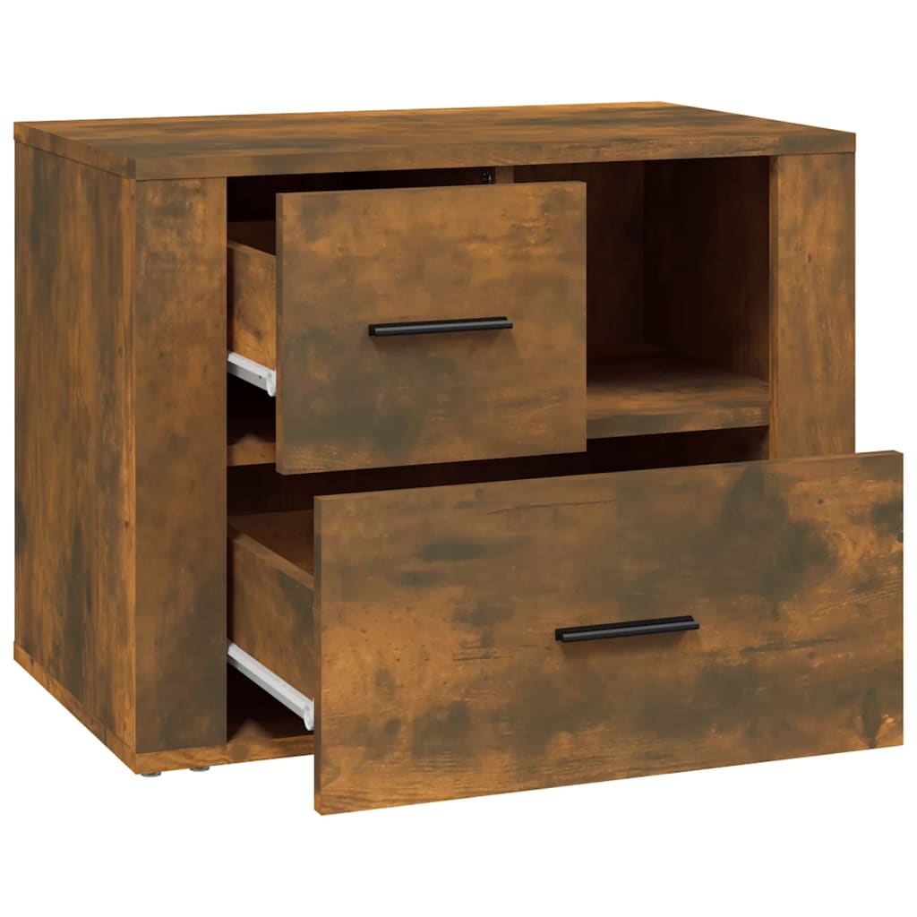 Comodino Rovere Fumo 60x36x45 cm Legno Multistrato - homemem39