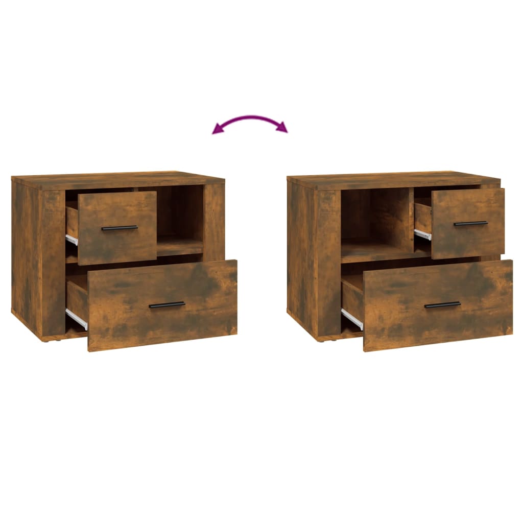 Comodino Rovere Fumo 60x36x45 cm Legno Multistrato - homemem39