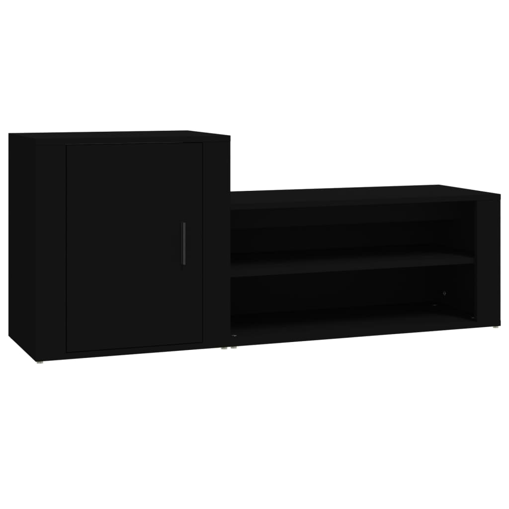 Scarpiera Nera 130x35x54 cm in Legno Multistrato - homemem39