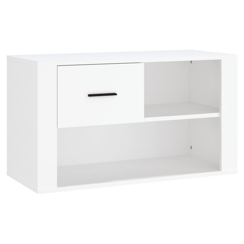Scarpiera Bianca 80x35x45 cm in Legno Multistrato - homemem39