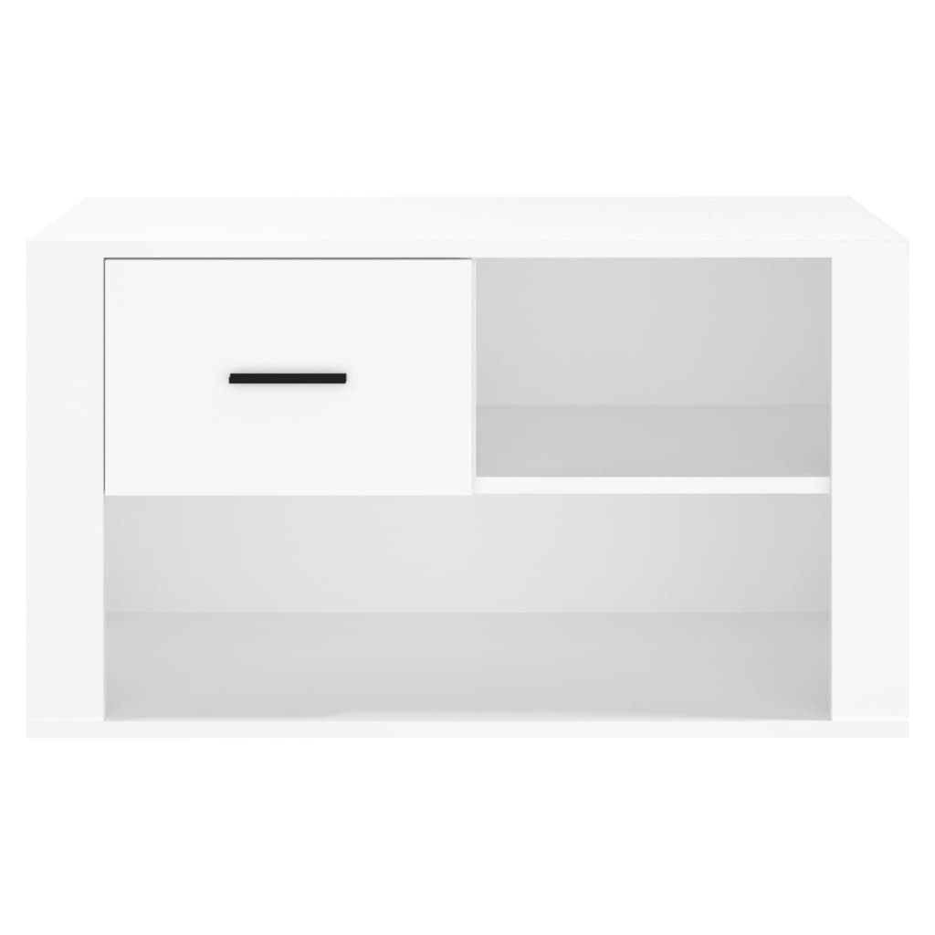 Scarpiera Bianca 80x35x45 cm in Legno Multistrato - homemem39