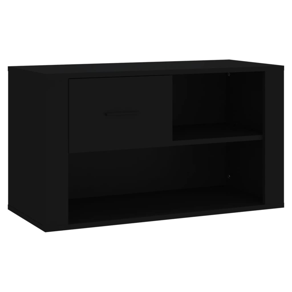 Scarpiera Nera 80x35x45 cm in Legno Multistrato - homemem39
