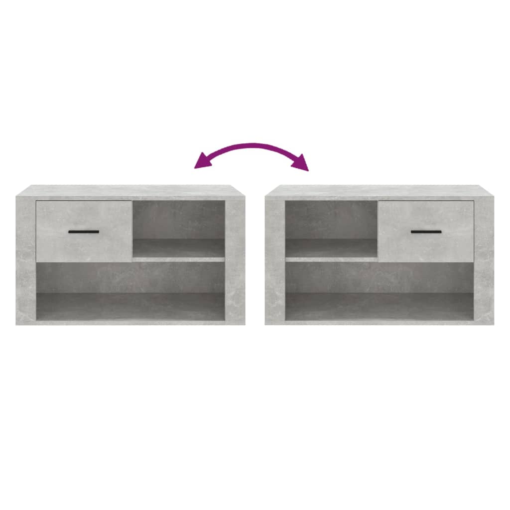 Scarpiera Grigio Cemento 80x35x45 cm in Legno Multistrato - homemem39