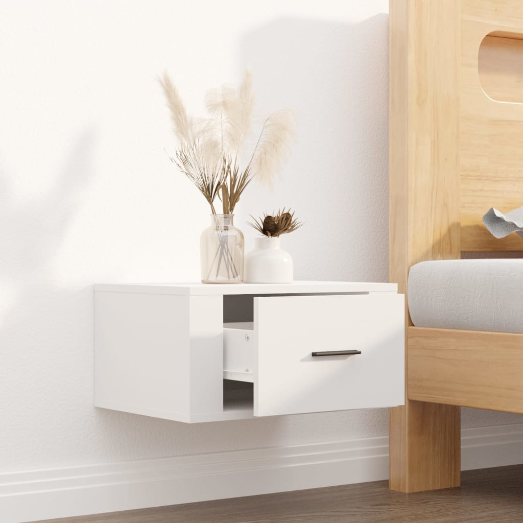 Comodino a Parete Bianco 50x36x25 cm - homemem39