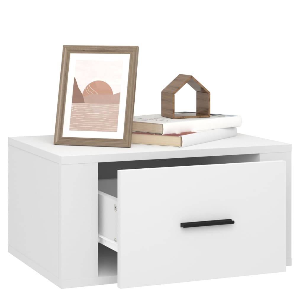 Comodino a Parete Bianco 50x36x25 cm - homemem39