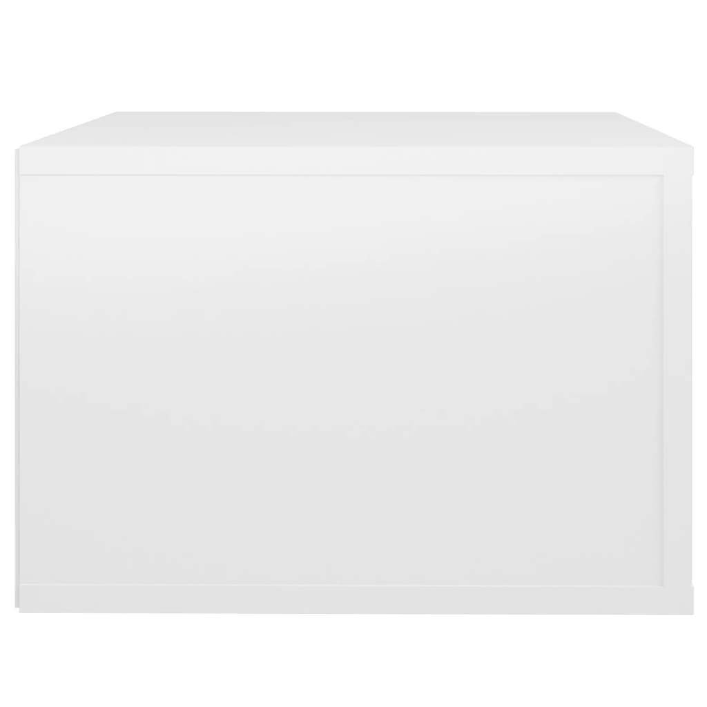 Comodino a Muro Bianco Lucido 50x36x25 cm - homemem39