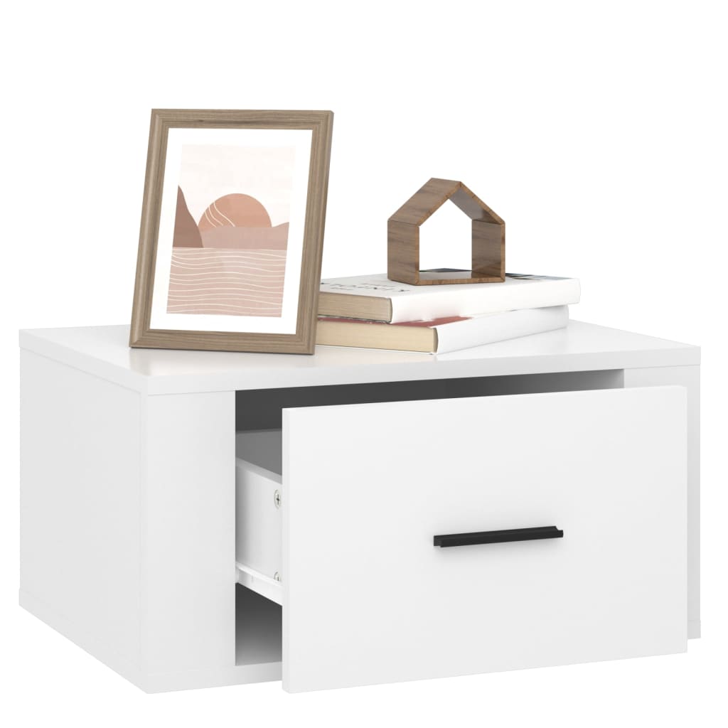 Comodini a Muro 2 pz Bianco Lucido 50x36x25 cm - homemem39