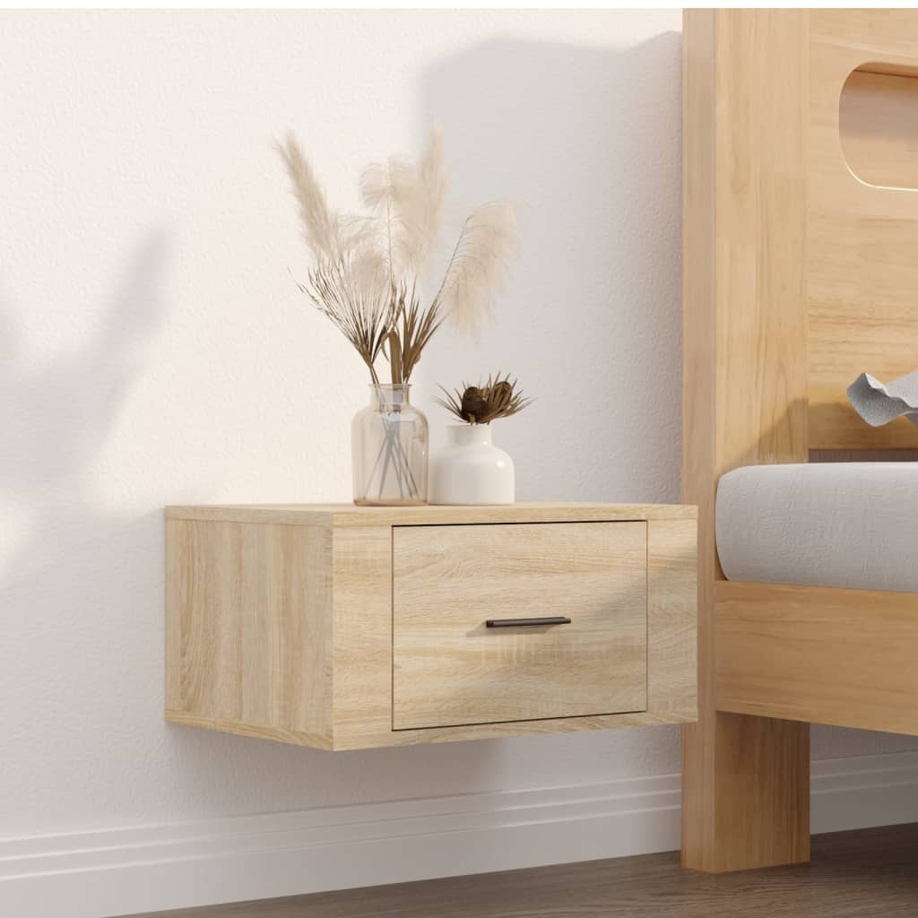 Comodini a Muro 2 pz Rovere Sonoma 50x36x25 cm - homemem39
