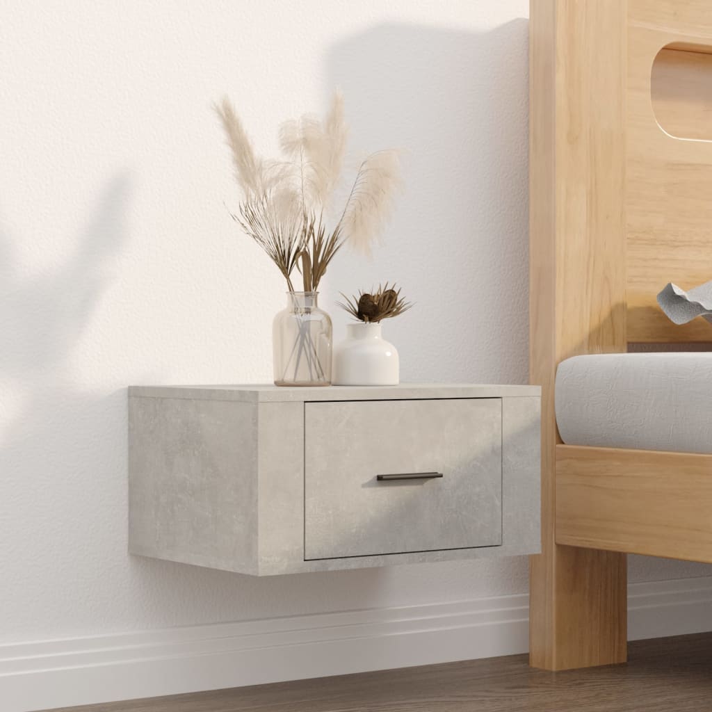 Comodini a Muro 2 pz Grigio Cemento 50x36x25 cm - homemem39