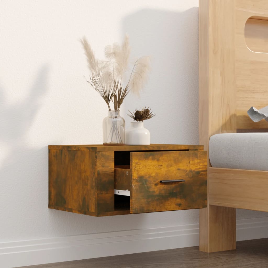 Comodino a Muro Rovere Fumo 50x36x25 cm - homemem39