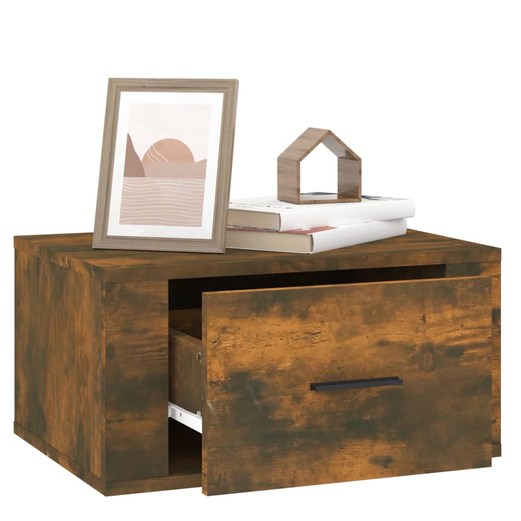 Comodino a Muro Rovere Fumo 50x36x25 cm - homemem39