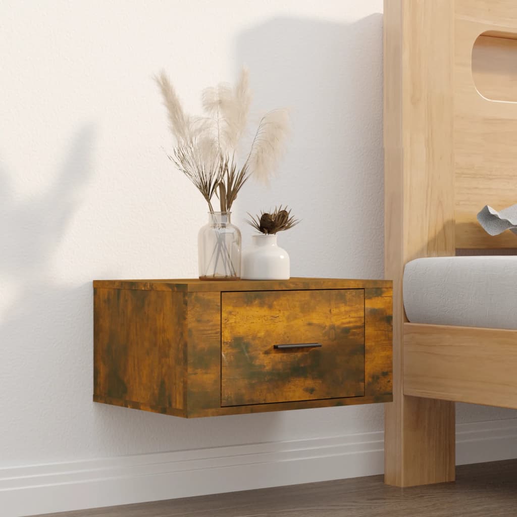 Comodino a Muro Rovere Fumo 50x36x25 cm - homemem39