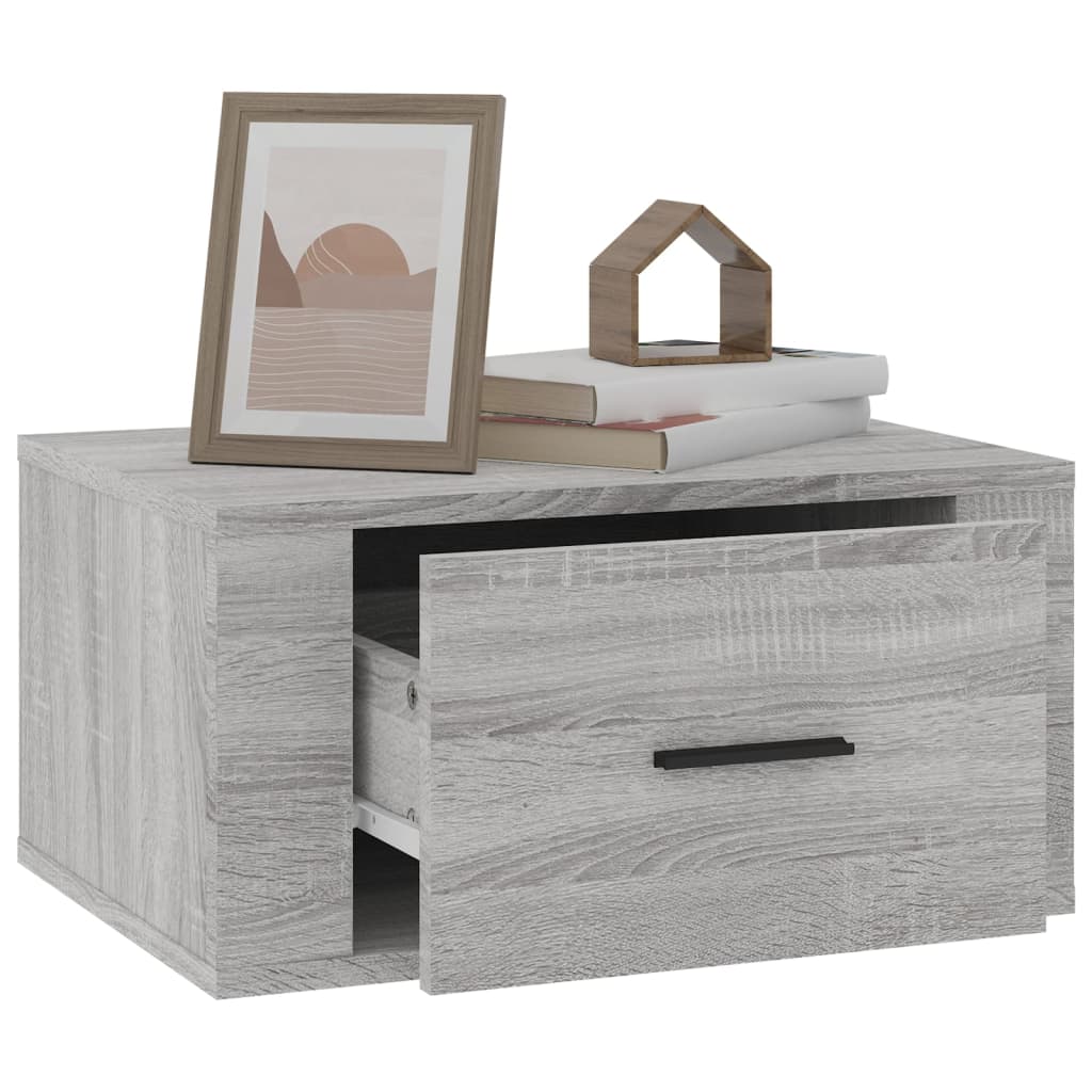 Comodino a Muro Grigio Sonoma 50x36x25 cm - homemem39