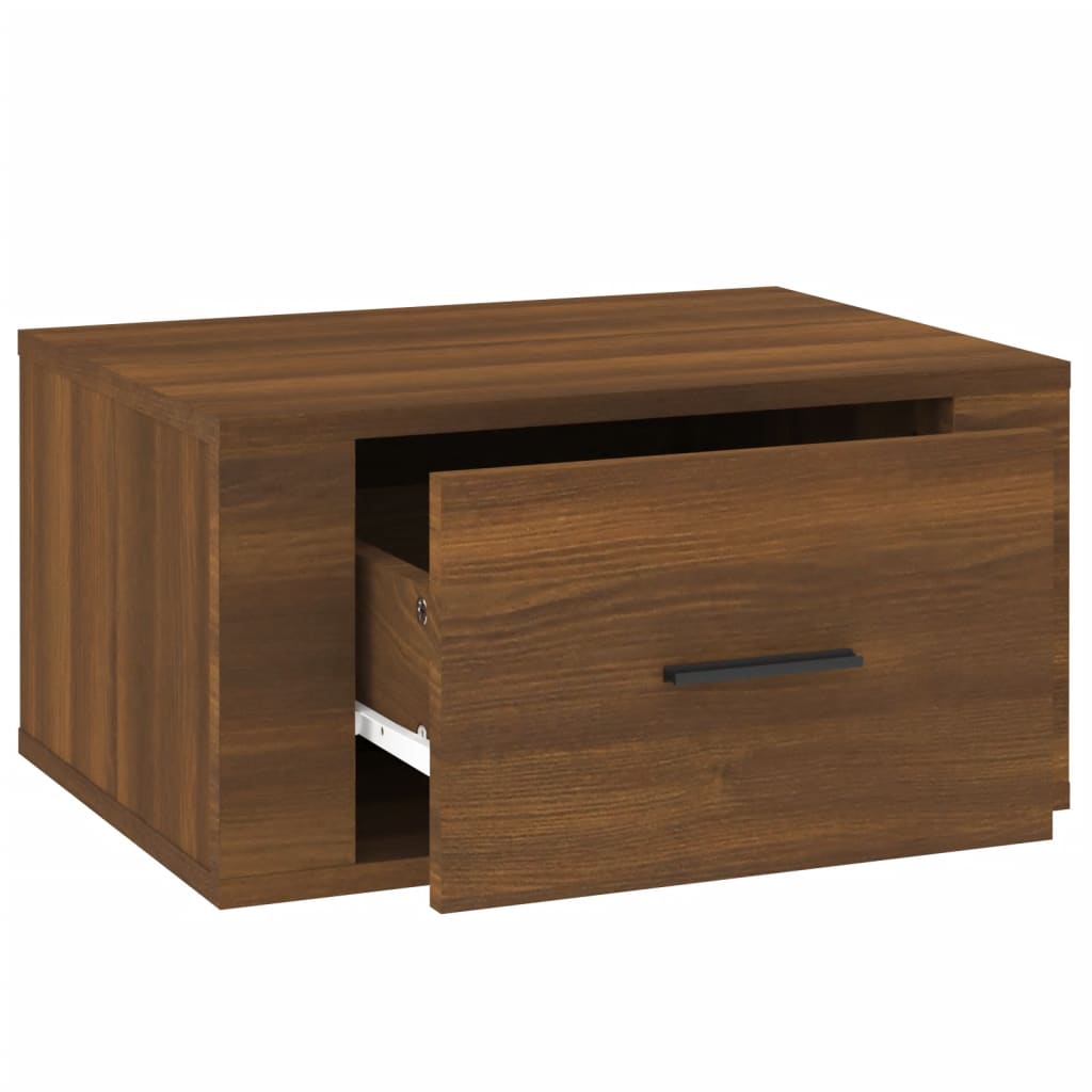 Comodino a Muro Rovere Marrone 50x36x25 cm - homemem39