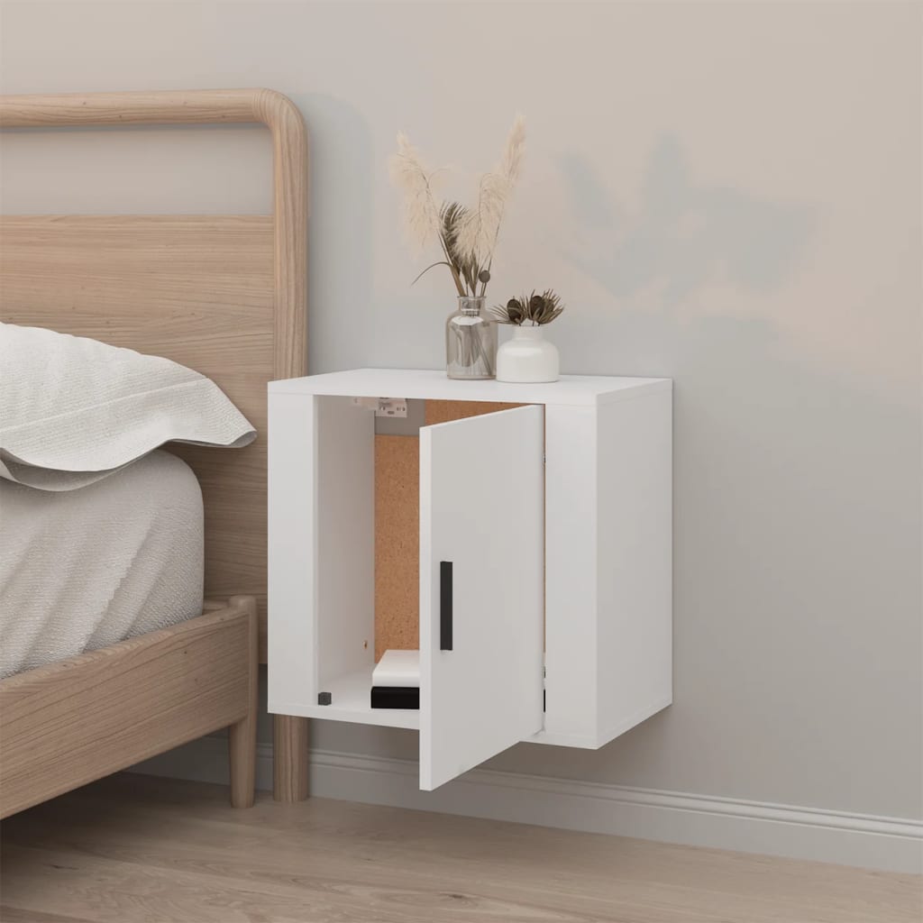 Comodino a Muro Bianco 50x30x47 cm - homemem39