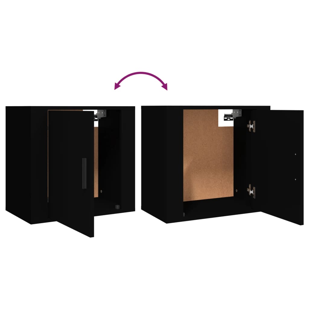 Comodini a Muro 2 pz Nero 50x30x47 cm - homemem39