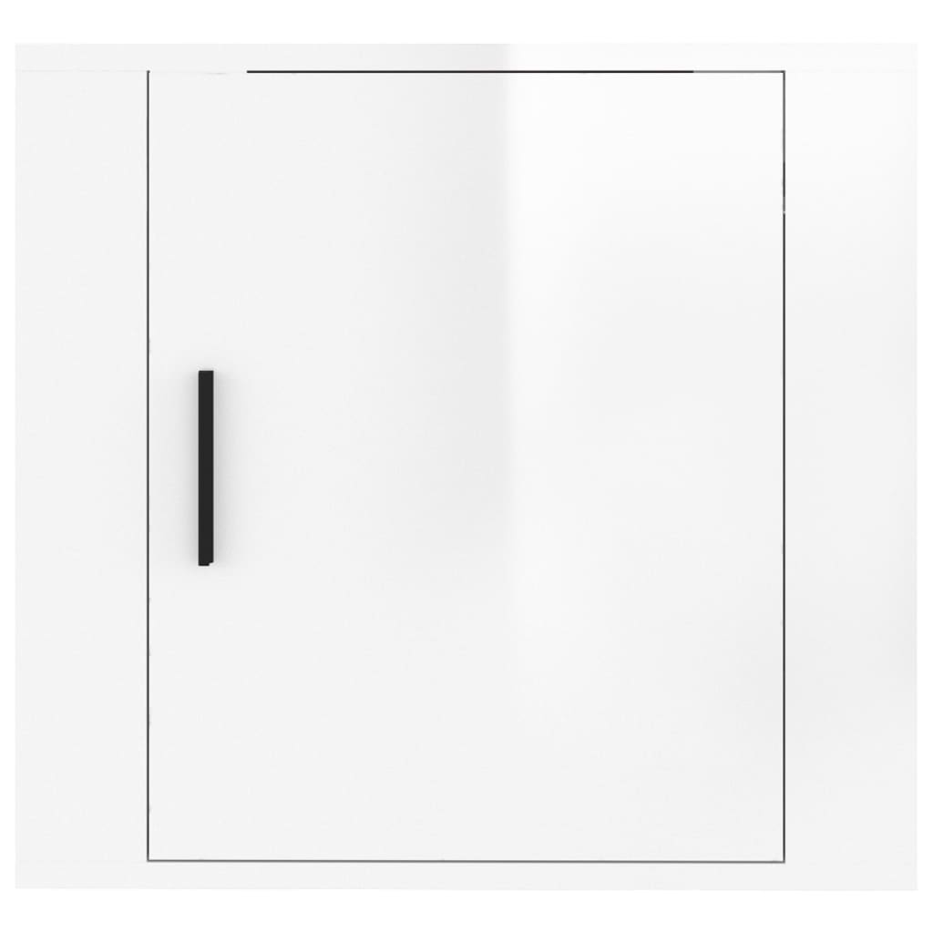 Comodino a Muro Bianco Lucido 50x30x47 cm - homemem39