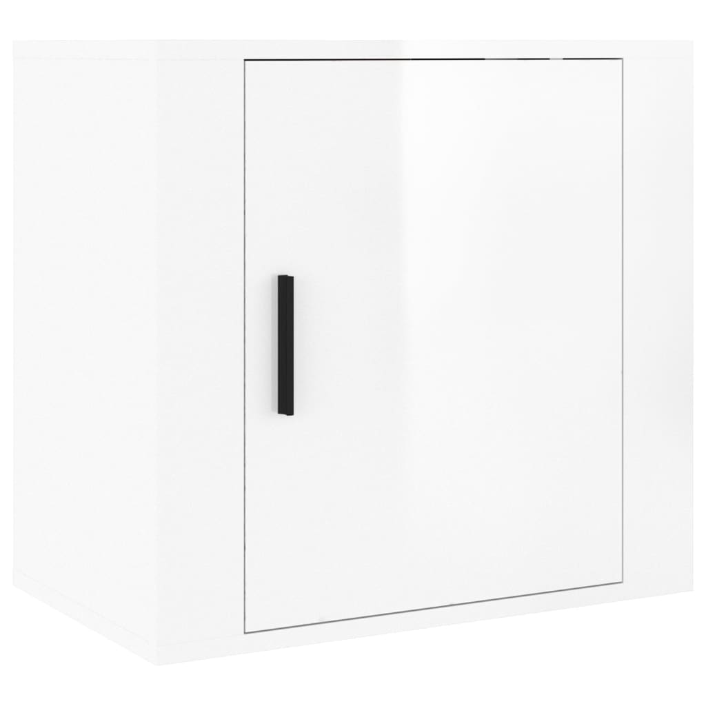 Comodini a Muro 2 pz Bianco Lucido 50x30x47 cm - homemem39