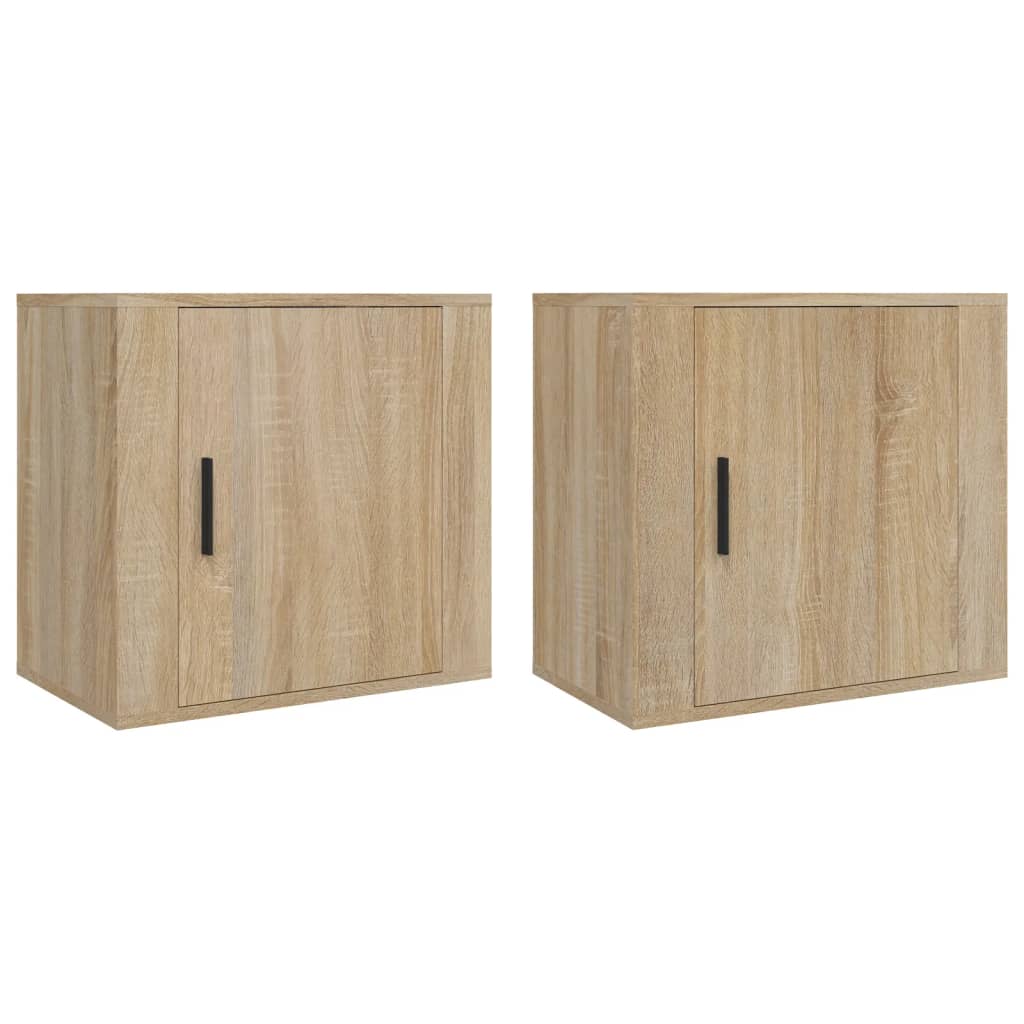 Comodini a Muro 2 pz Rovere Sonoma 50x30x47 cm - homemem39