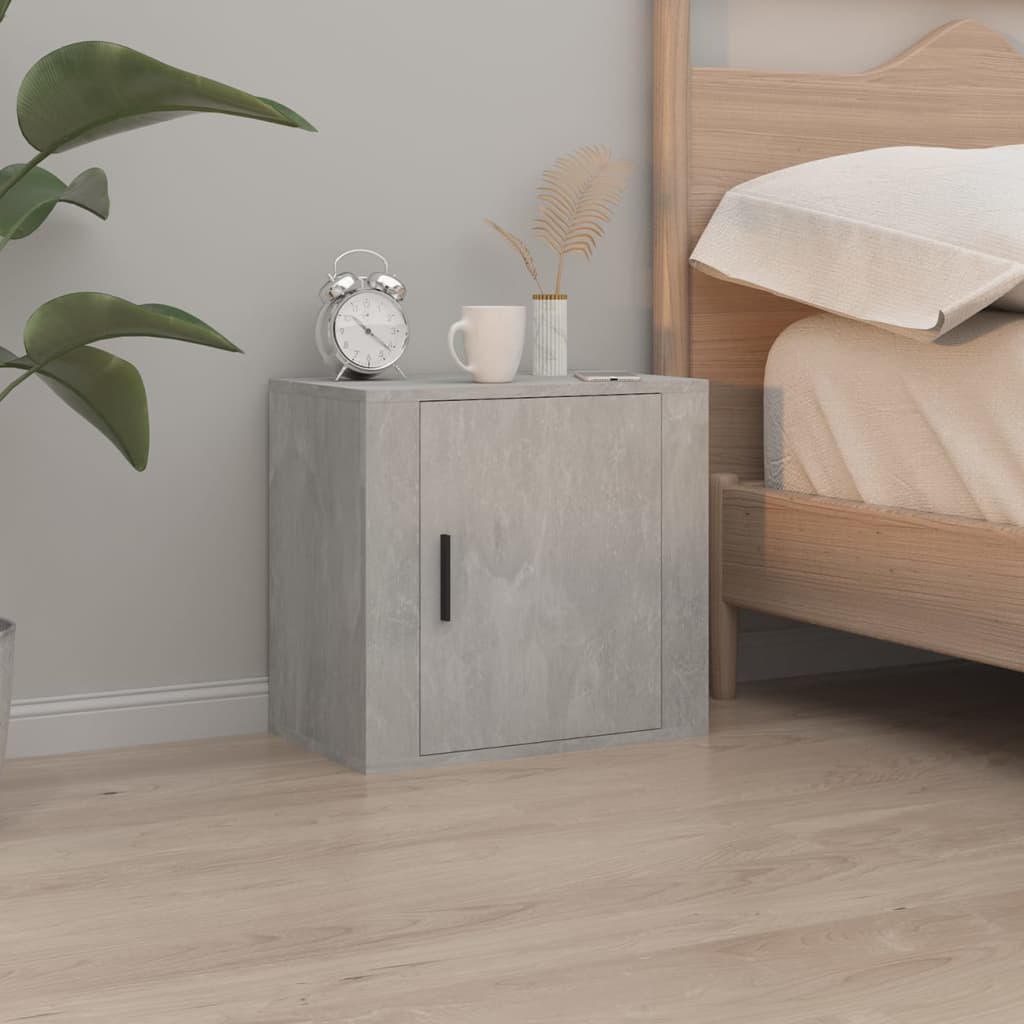 Comodino a Muro Grigio Cemento 50x30x47 cm - homemem39